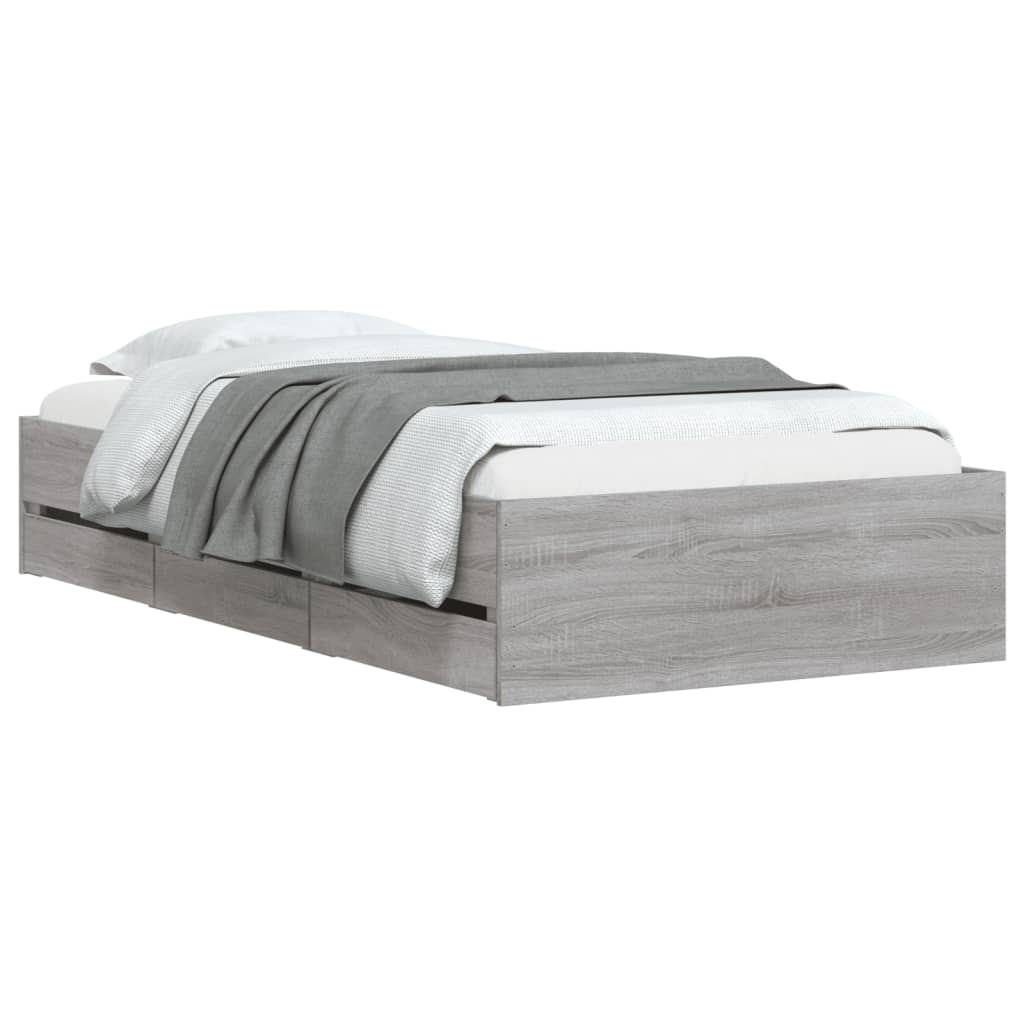 Giroletto Cassetti Grigio Sonoma 100x200 cm Legno Multistrato | homemem39