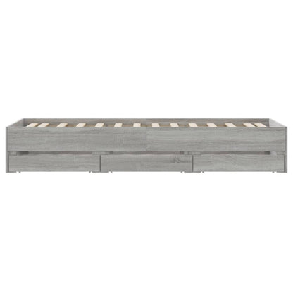 Giroletto Cassetti Grigio Sonoma 100x200 cm Legno Multistrato | homemem39
