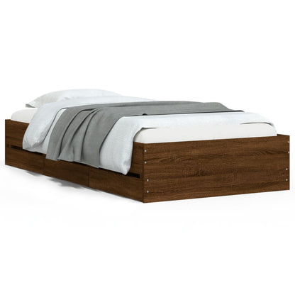 Giroletto Cassetti Rovere Marrone 100x200 cm Legno Multistrato | homemem39