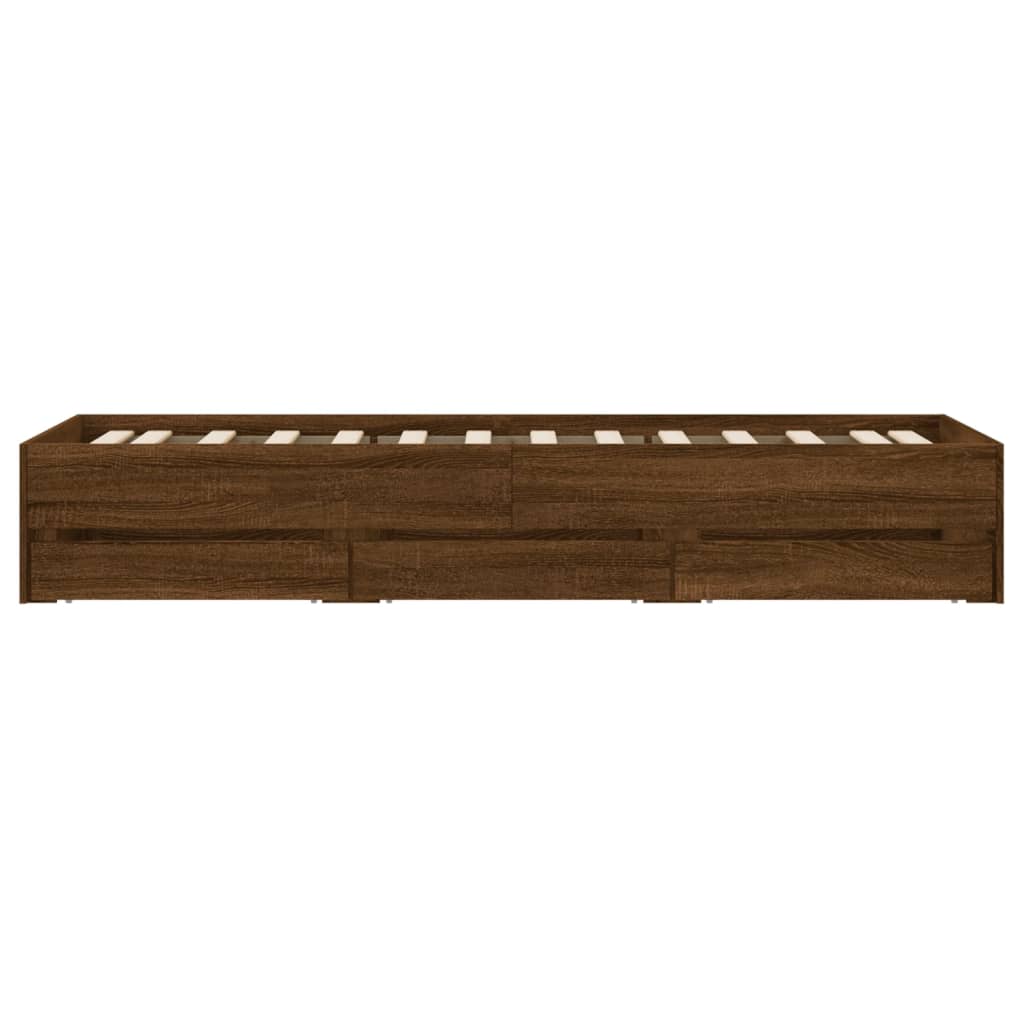 Giroletto Cassetti Rovere Marrone 100x200 cm Legno Multistrato | homemem39