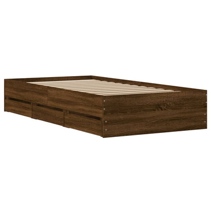Giroletto Cassetti Rovere Marrone 100x200 cm Legno Multistrato | homemem39