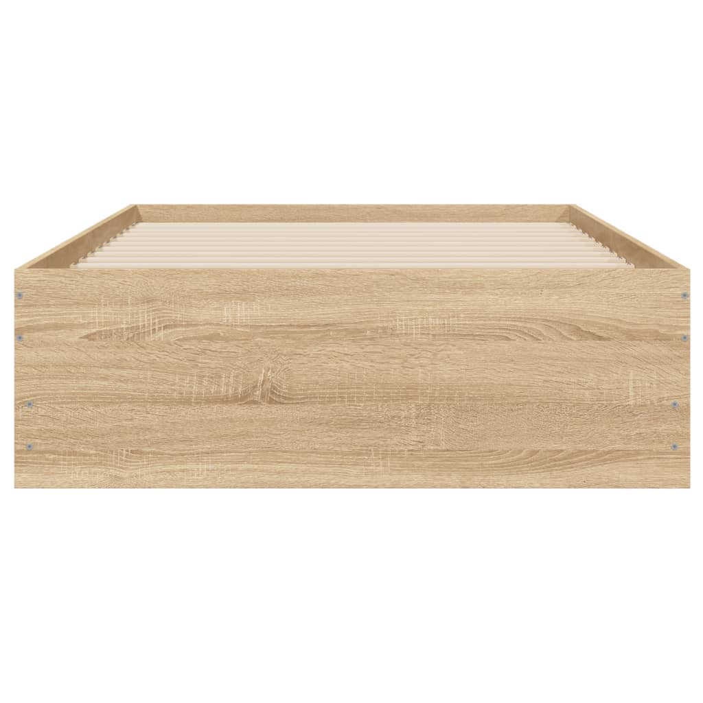 Bed frame with drawers Sonoma oak 90x200 cm plywood