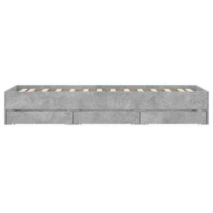 Giroletto Cassetti Grigio Cemento 90x200 cm Legno Multistrato