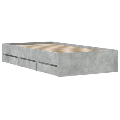 Giroletto Cassetti Grigio Cemento 90x200 cm Legno Multistrato