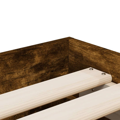 Bed frame with drawers Smoked Oak 90x200 cm Plywood