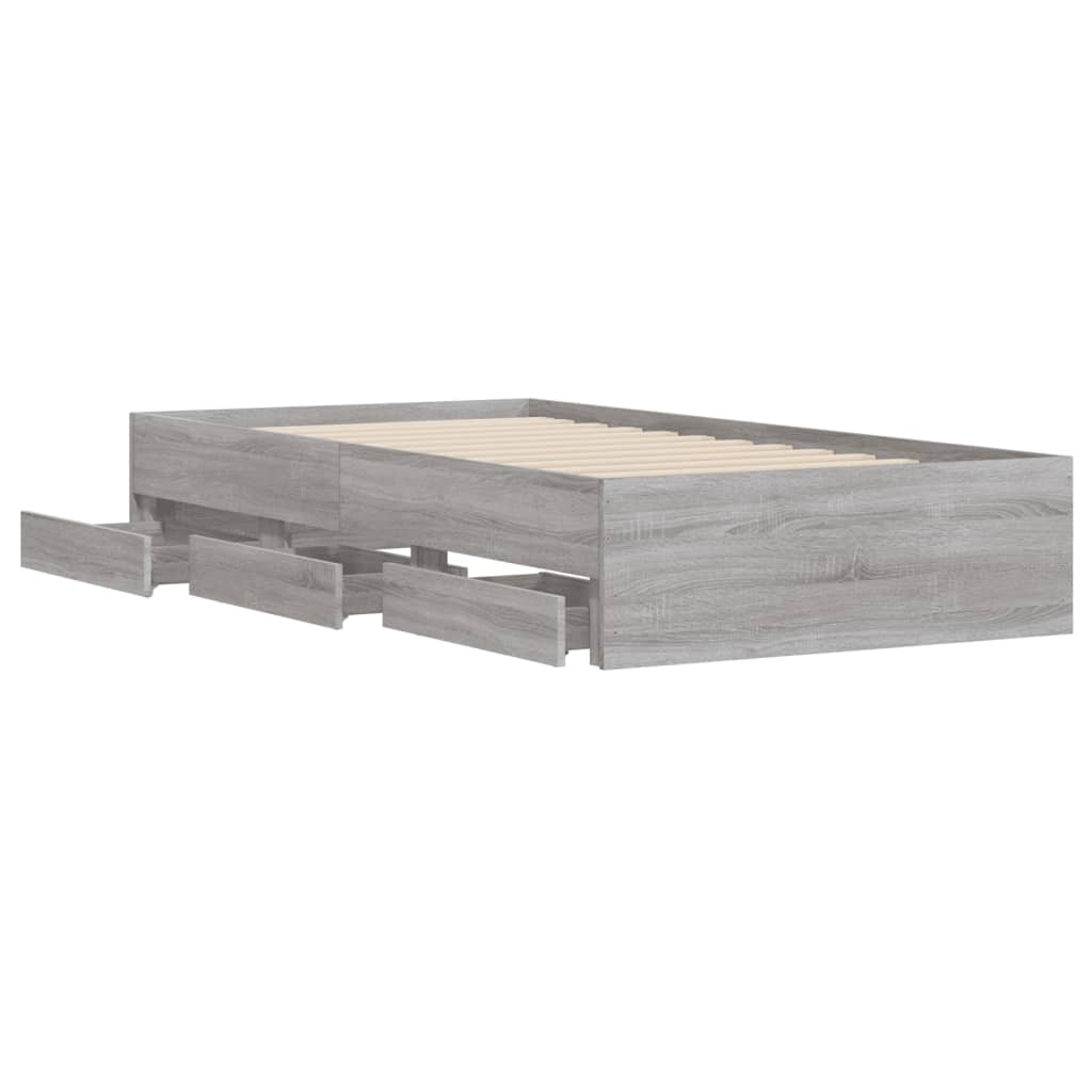 Giroletto Cassetti Grigio Sonoma 90x200 cm Legno Multistrato