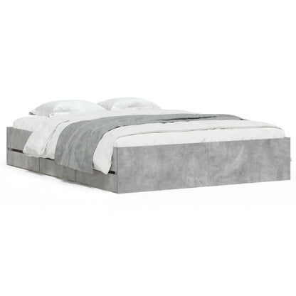 Giroletto Cassetti Grigio Cemento 140x190 cm Legno Multistrato | homemem39