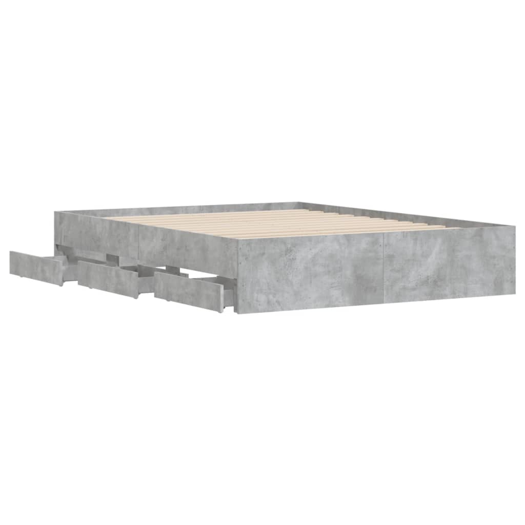 Giroletto Cassetti Grigio Cemento 140x190 cm Legno Multistrato | homemem39