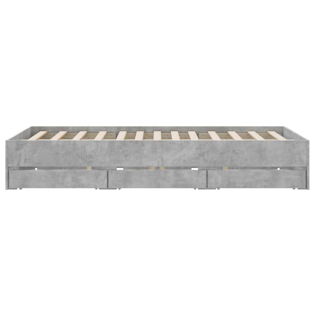 Giroletto Cassetti Grigio Cemento 140x190 cm Legno Multistrato | homemem39