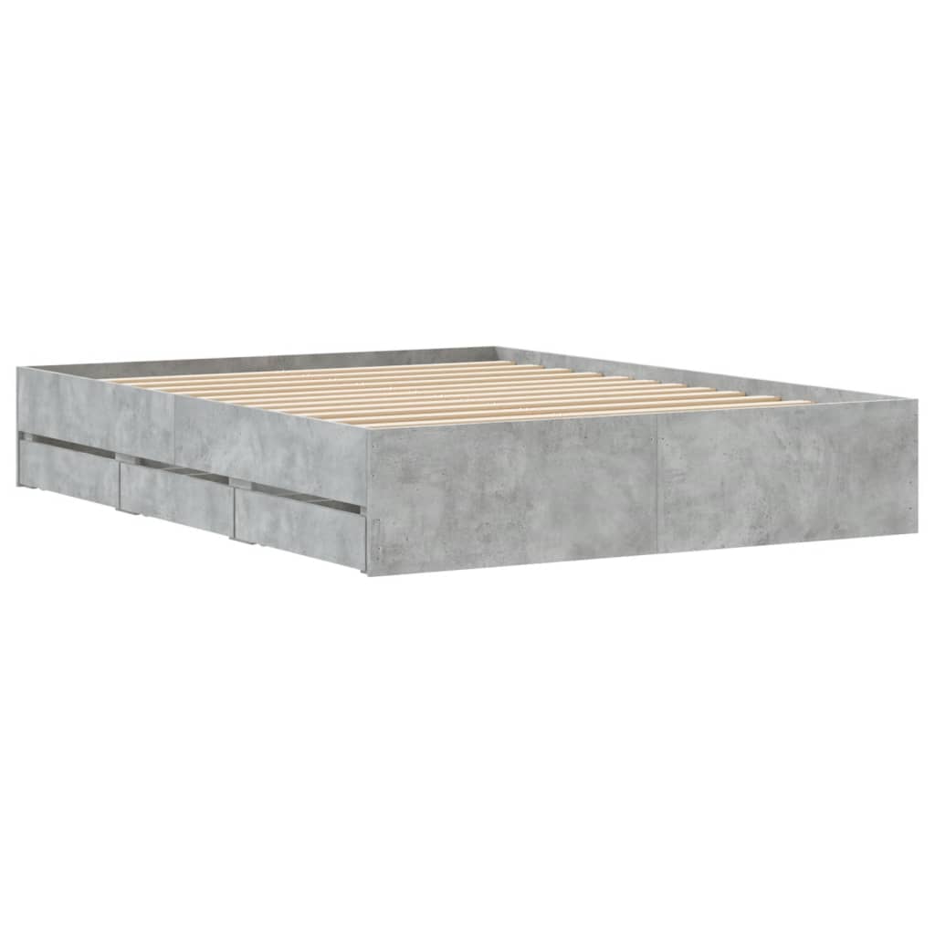 Giroletto Cassetti Grigio Cemento 140x190 cm Legno Multistrato | homemem39
