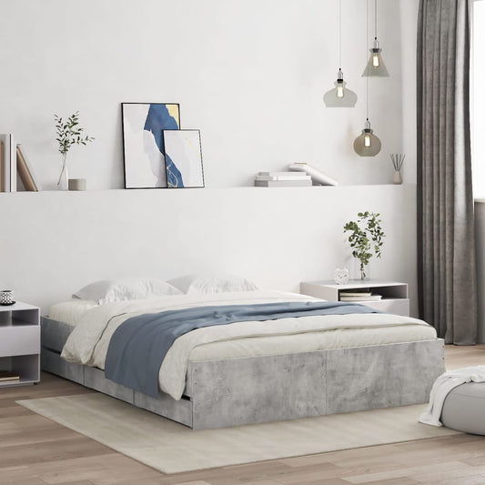 Giroletto Cassetti Grigio Cemento 140x190 cm Legno Multistrato | homemem39