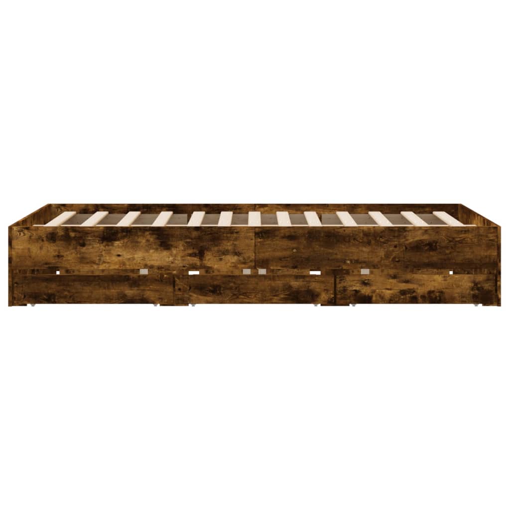 Giroletto con Cassetti Rovere Fumo 140x190 cm Legno Multistrato | homemem39