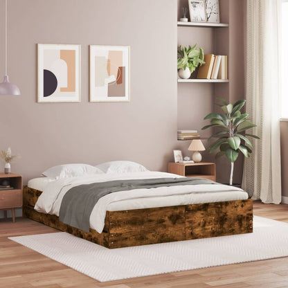 Giroletto con Cassetti Rovere Fumo 140x190 cm Legno Multistrato | homemem39
