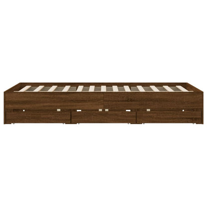 Giroletto Cassetti Rovere Marrone 140x190 cm Legno Multistrato - homemem39