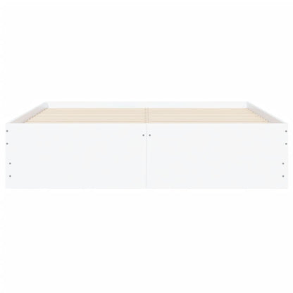 White bed frame with drawers 135x190 cm in multilayer wood