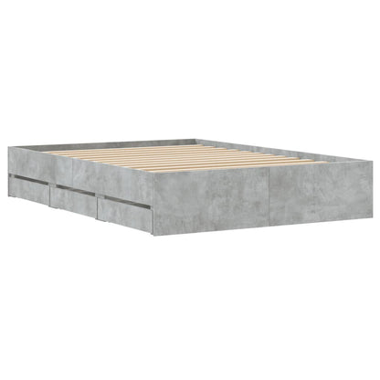 Giroletto Cassetti Grigio Cemento 135x190 cm Legno Multistrato