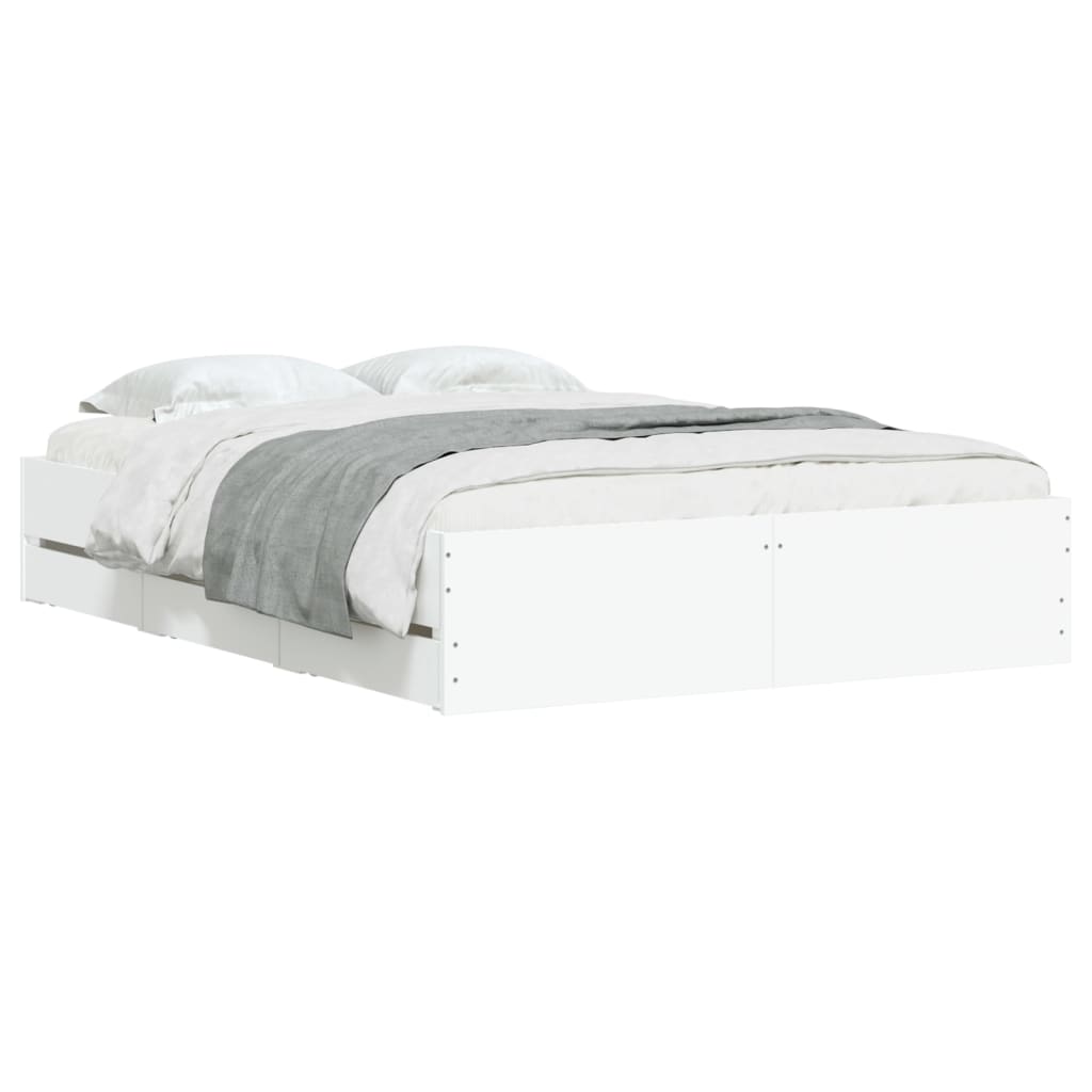 Giroletto con Cassetti Bianco 120x190 cm in Legno Multistrato | homemem39