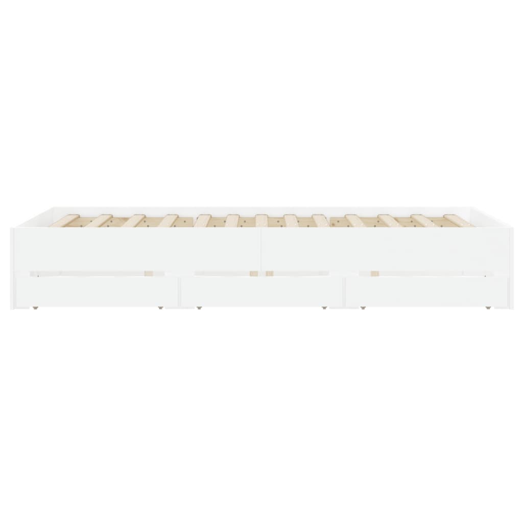 Giroletto con Cassetti Bianco 120x190 cm in Legno Multistrato | homemem39