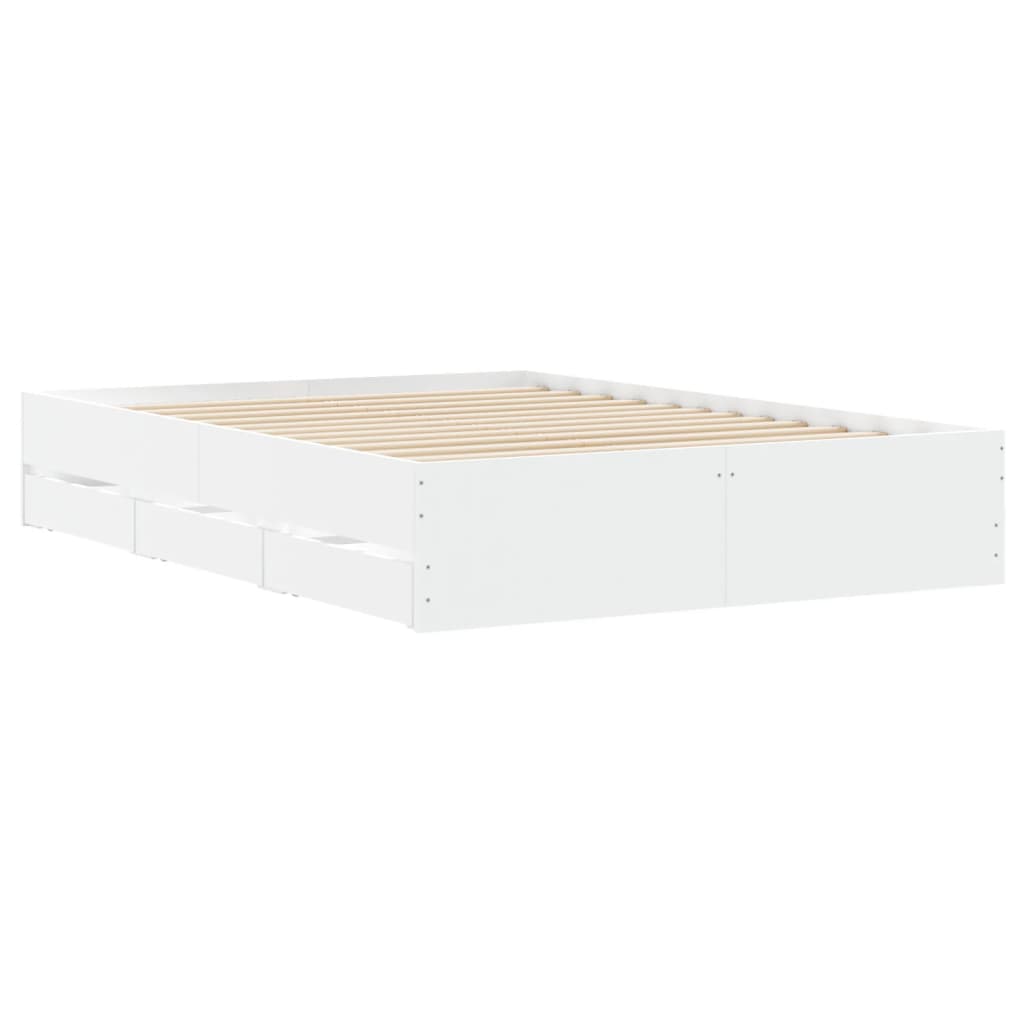 Giroletto con Cassetti Bianco 120x190 cm in Legno Multistrato | homemem39