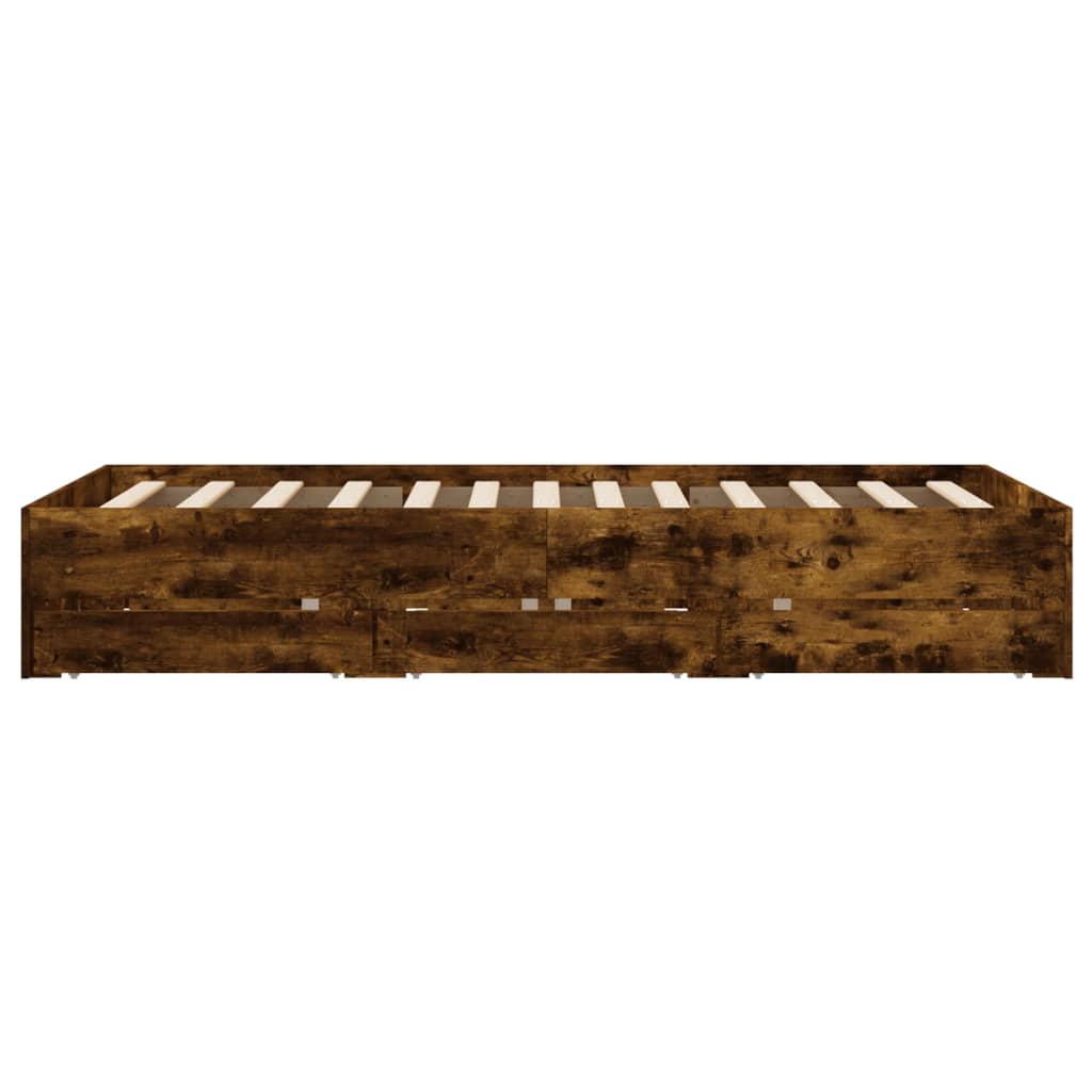 Giroletto con Cassetti Rovere Fumo 120x190 cm Legno Multistrato | homemem39