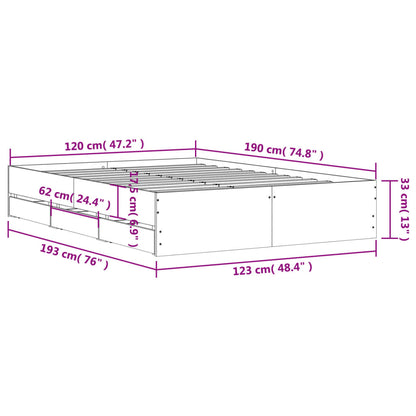Giroletto con Cassetti Rovere Fumo 120x190 cm Legno Multistrato | homemem39