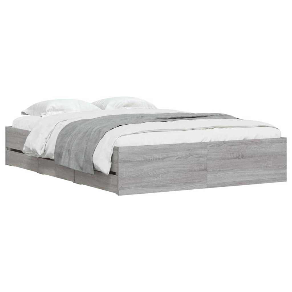 Giroletto Cassetti Grigio Sonoma 120x190 cm Legno Multistrato | homemem39