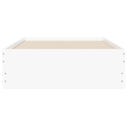 White bed frame with drawers 90x190 cm in multilayer wood