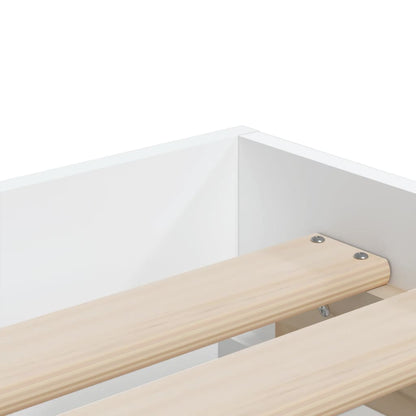 White bed frame with drawers 90x190 cm in multilayer wood