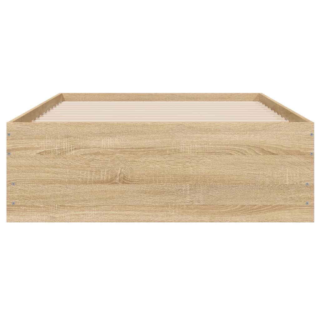 Bed frame with drawers Sonoma oak 90x190 cm plywood