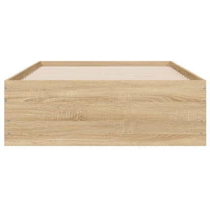 Bed frame with drawers Sonoma oak 90x190 cm plywood