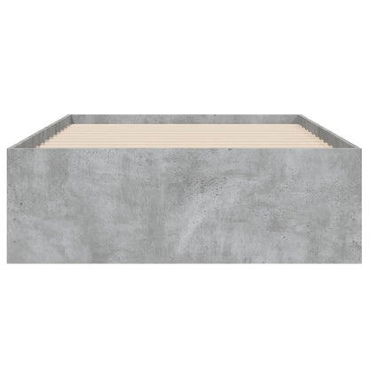 Cement Gray Bed Frame with Drawers 90x190 cm Plywood