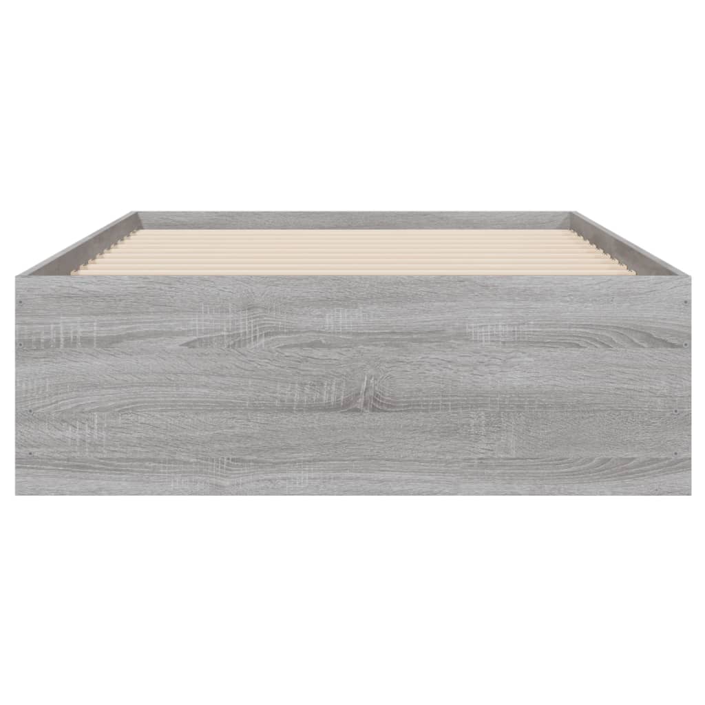 Sonoma Gray Bed Frame with Drawers 75x190 cm Plywood