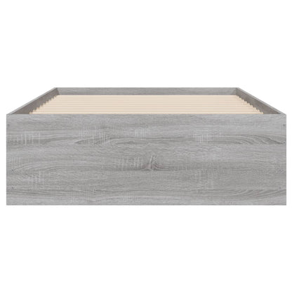 Sonoma Gray Bed Frame with Drawers 75x190 cm Plywood