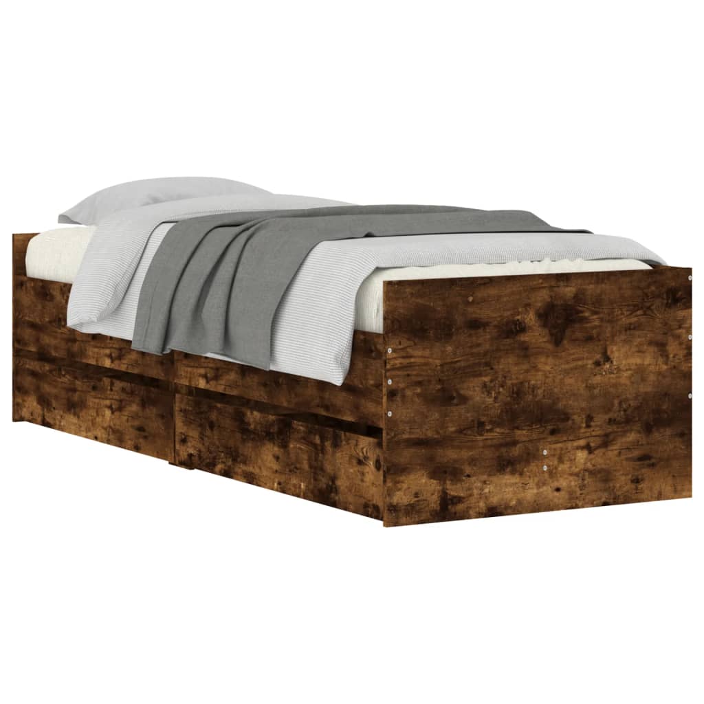 Giroletto con Cassetti Rovere Fumo 90x200 cm | homemem39