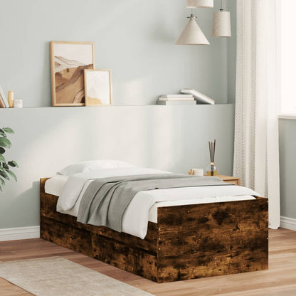 Giroletto con Cassetti Rovere Fumo 90x200 cm | homemem39