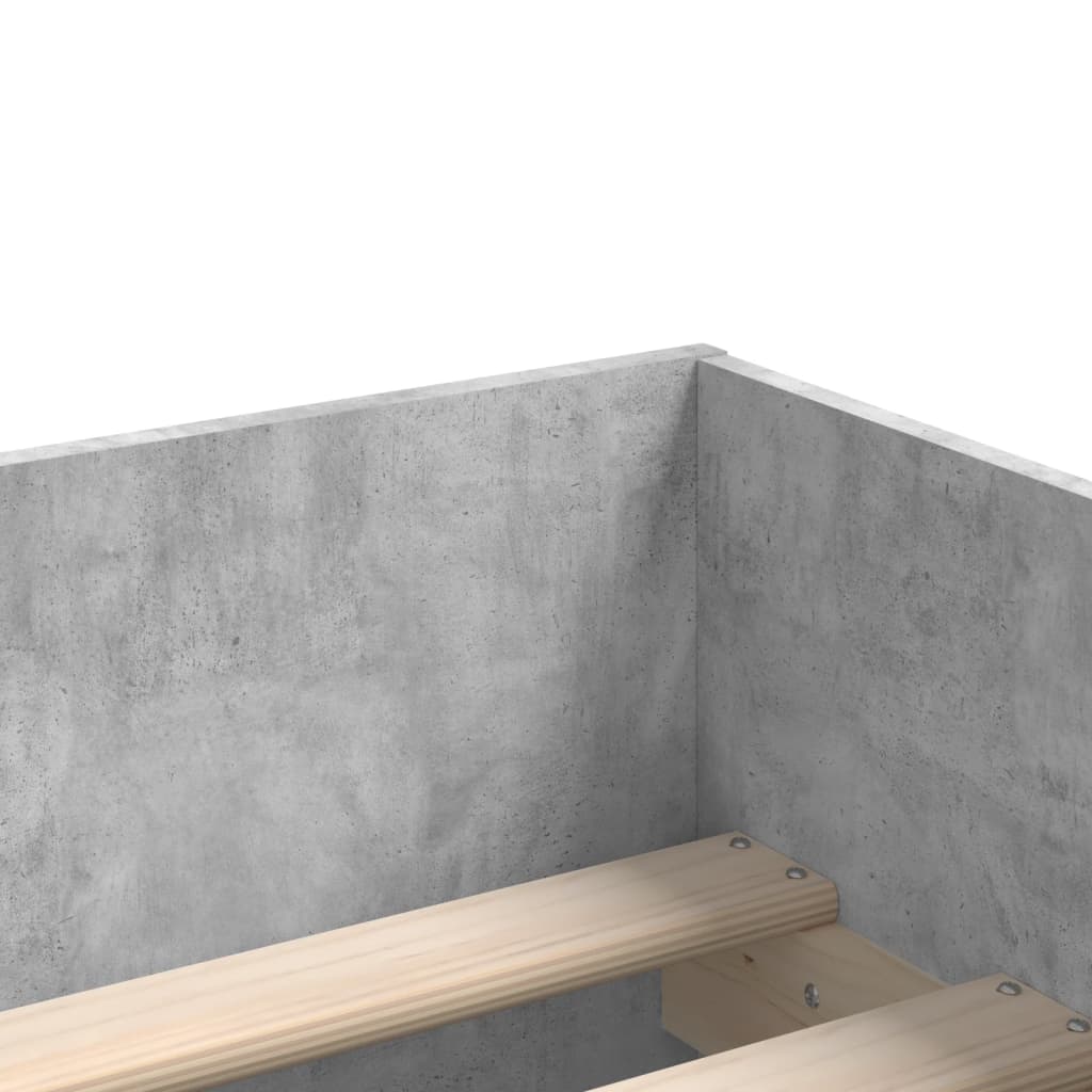 Bed frame with drawers Cement Gray 90x190 cm