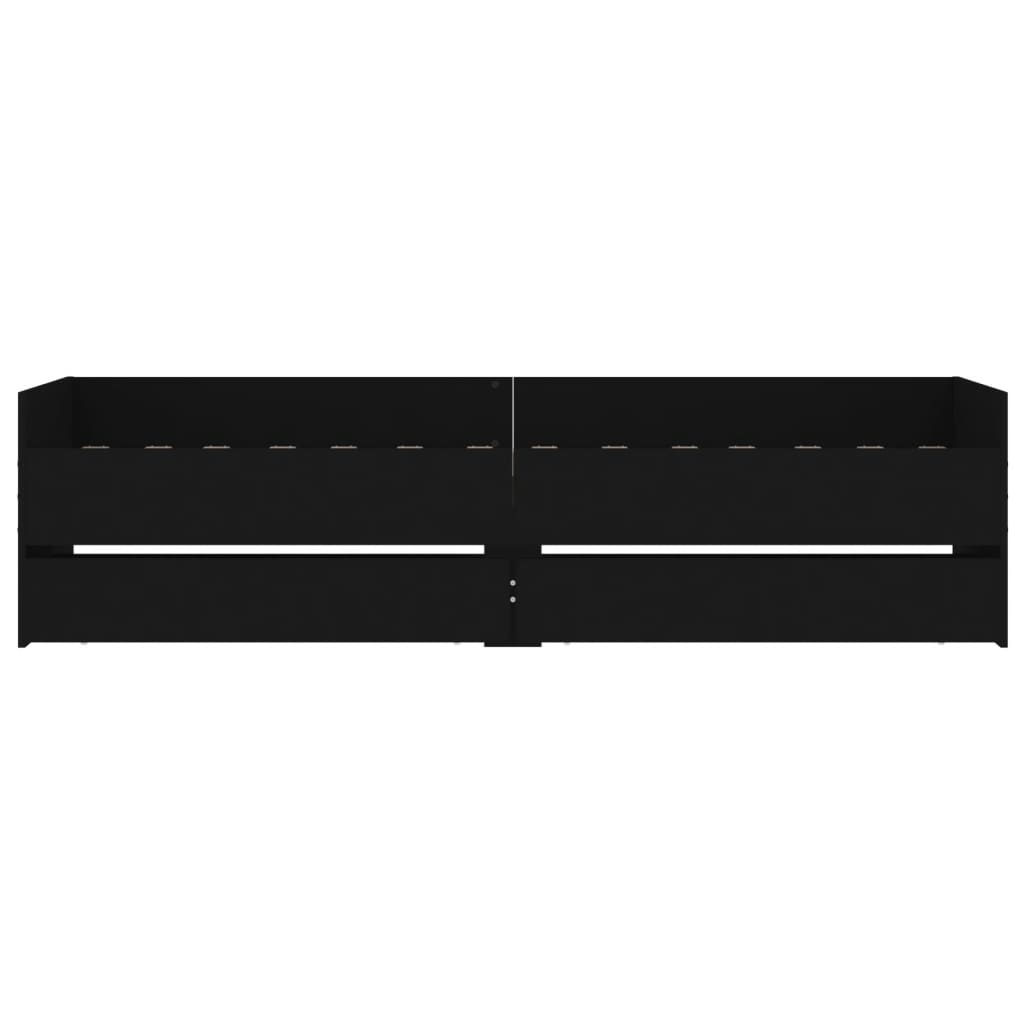 Giroletto Nero con Cassetti 75x190 cm Small Single | homemem39