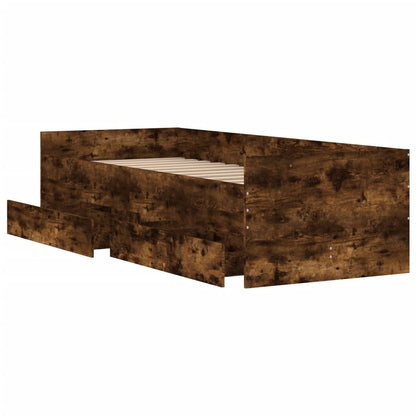 Giroletto con Cassetti Rovere Fumo 75x190 cm Small Single | homemem39