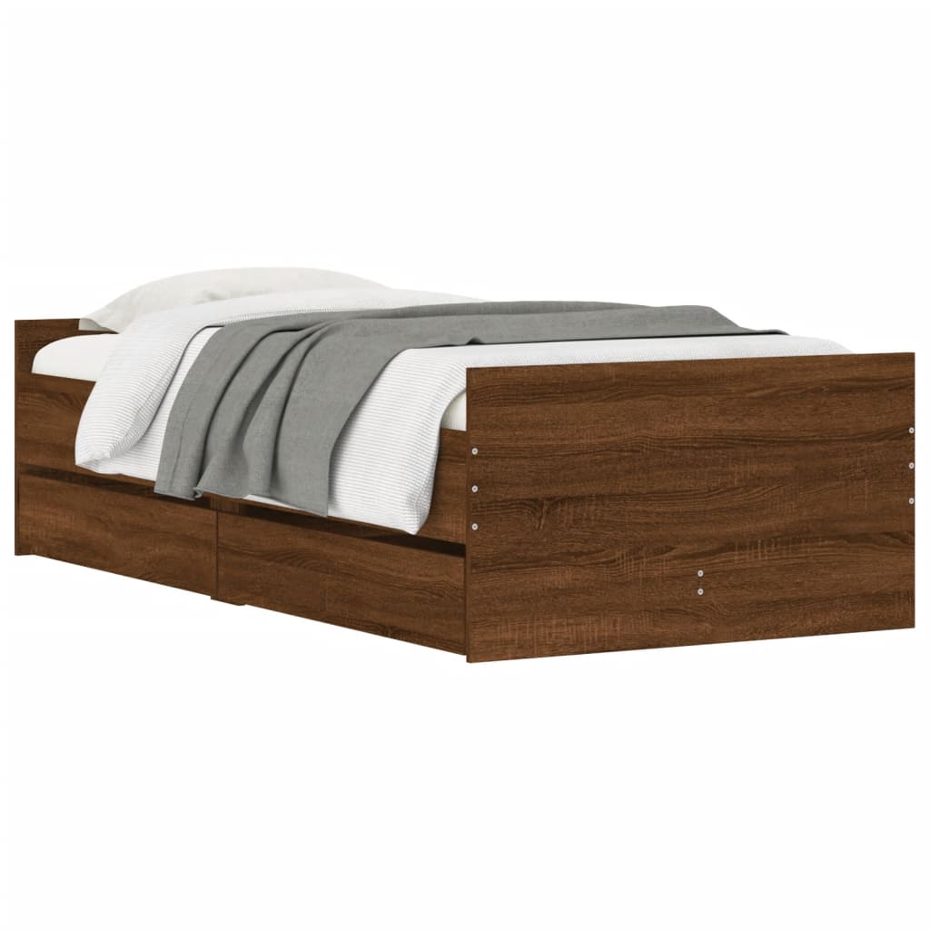 Giroletto con Cassetti Rovere Marrone 100x200 cm | homemem39