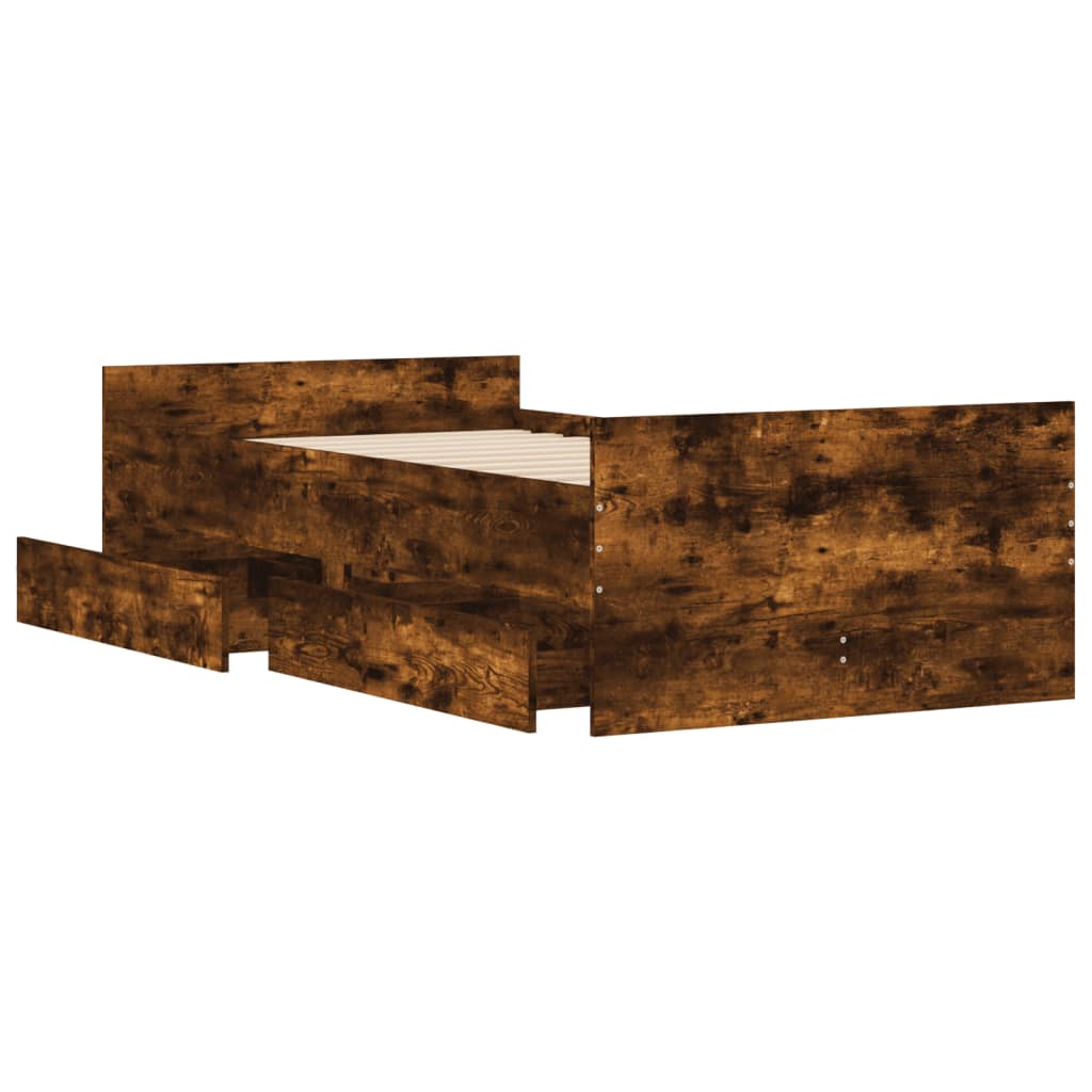 Giroletto con Cassetti Rovere Fumo 90x200 cm | homemem39