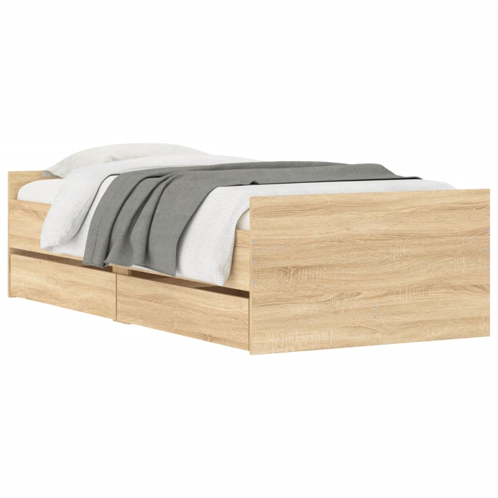 Giroletto con Cassetti Rovere Sonoma 90x190 cm | homemem39