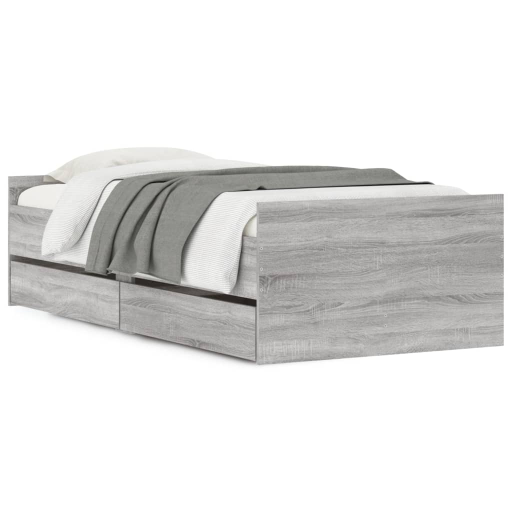 Giroletto con Cassetti Grigio Sonoma 90x190 cm | homemem39