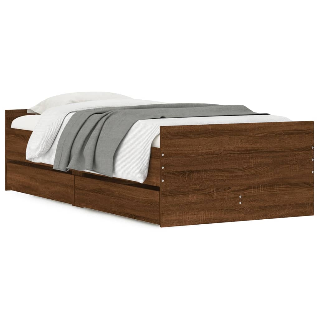 Giroletto con Cassetti Rovere Marrone 90x190 cm | homemem39