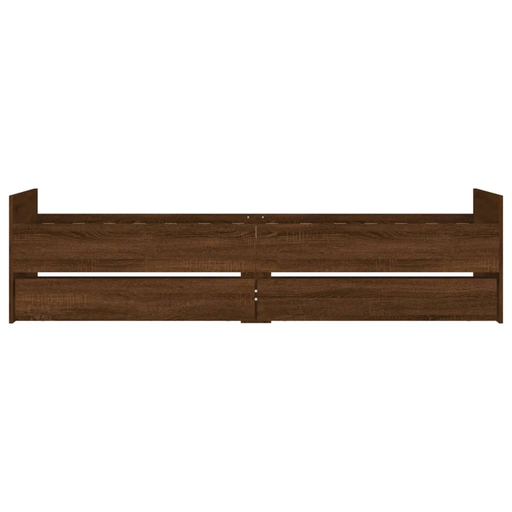 Giroletto con Cassetti Rovere Marrone 90x190 cm | homemem39