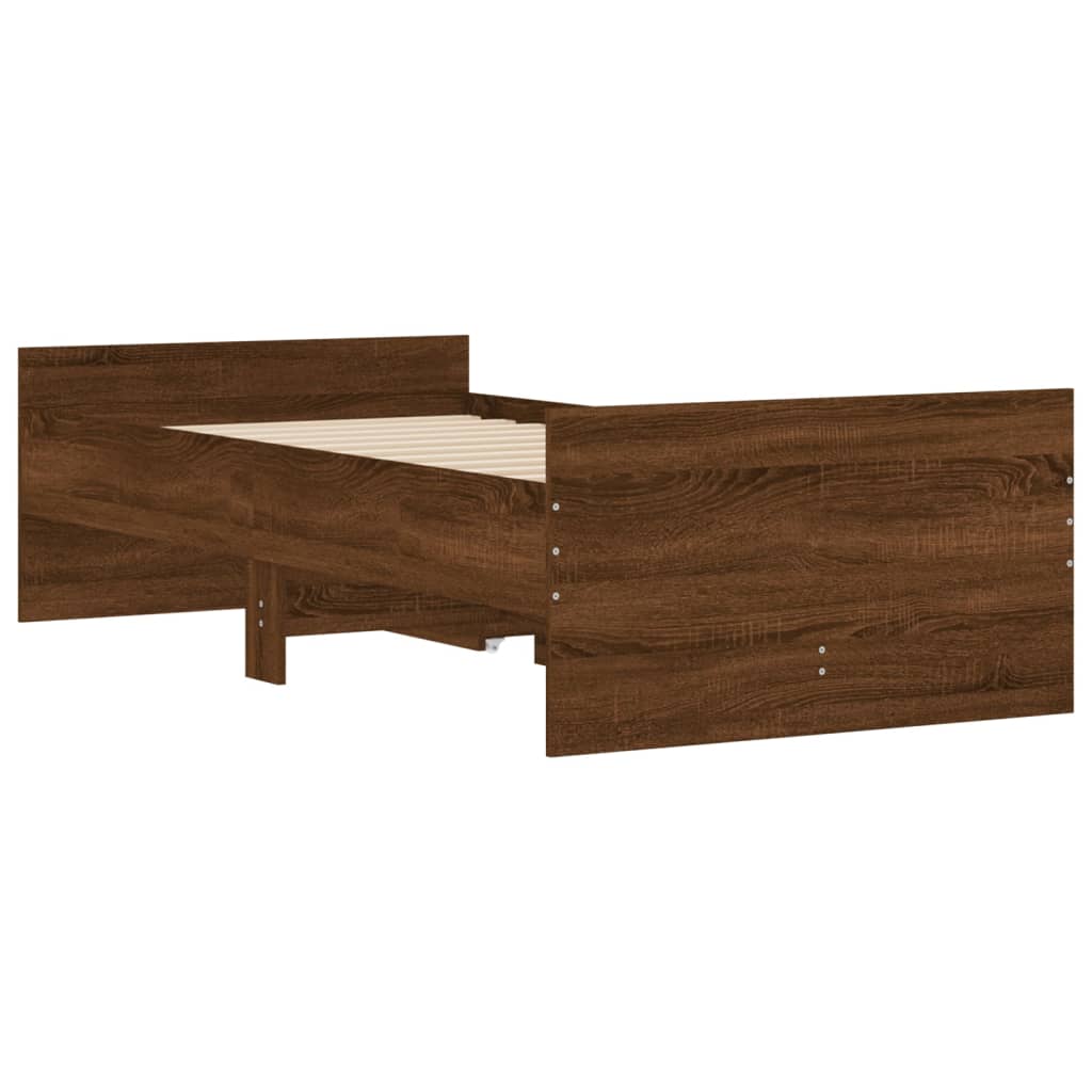 Giroletto con Cassetti Rovere Marrone 90x190 cm | homemem39