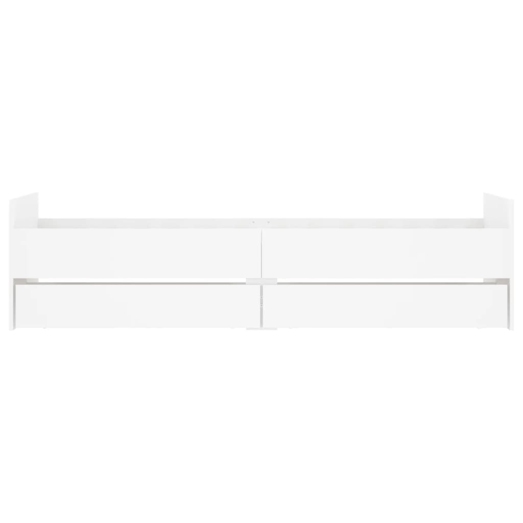 White bed frame with drawers 75x190 cm Small Single