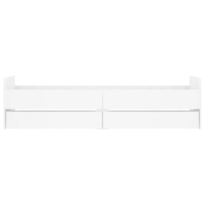 White bed frame with drawers 75x190 cm Small Single