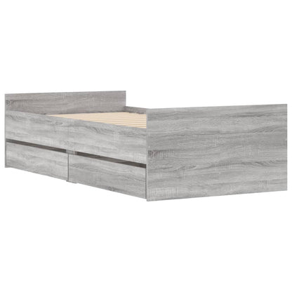 Giroletto con Cassetti Grigio Sonoma 75x190 cm Small Single