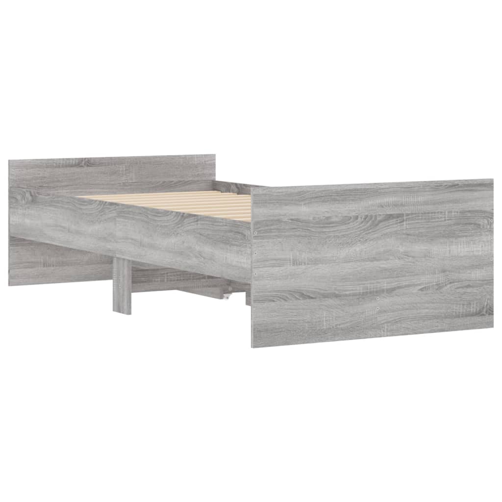 Giroletto con Cassetti Grigio Sonoma 75x190 cm Small Single