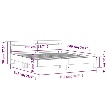 Giroletto con Testiera Nero 200x200 cm in Legno Multistrato | homemem39